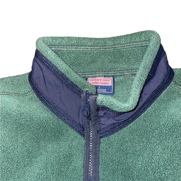 Vineyard Vines Green Fleece Full Zip Coat Jacket Size Large - Picture 3 of 9